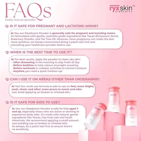 Ryx Skin Sincerity, Body Rescue Powder for Underarm and Foot 50g