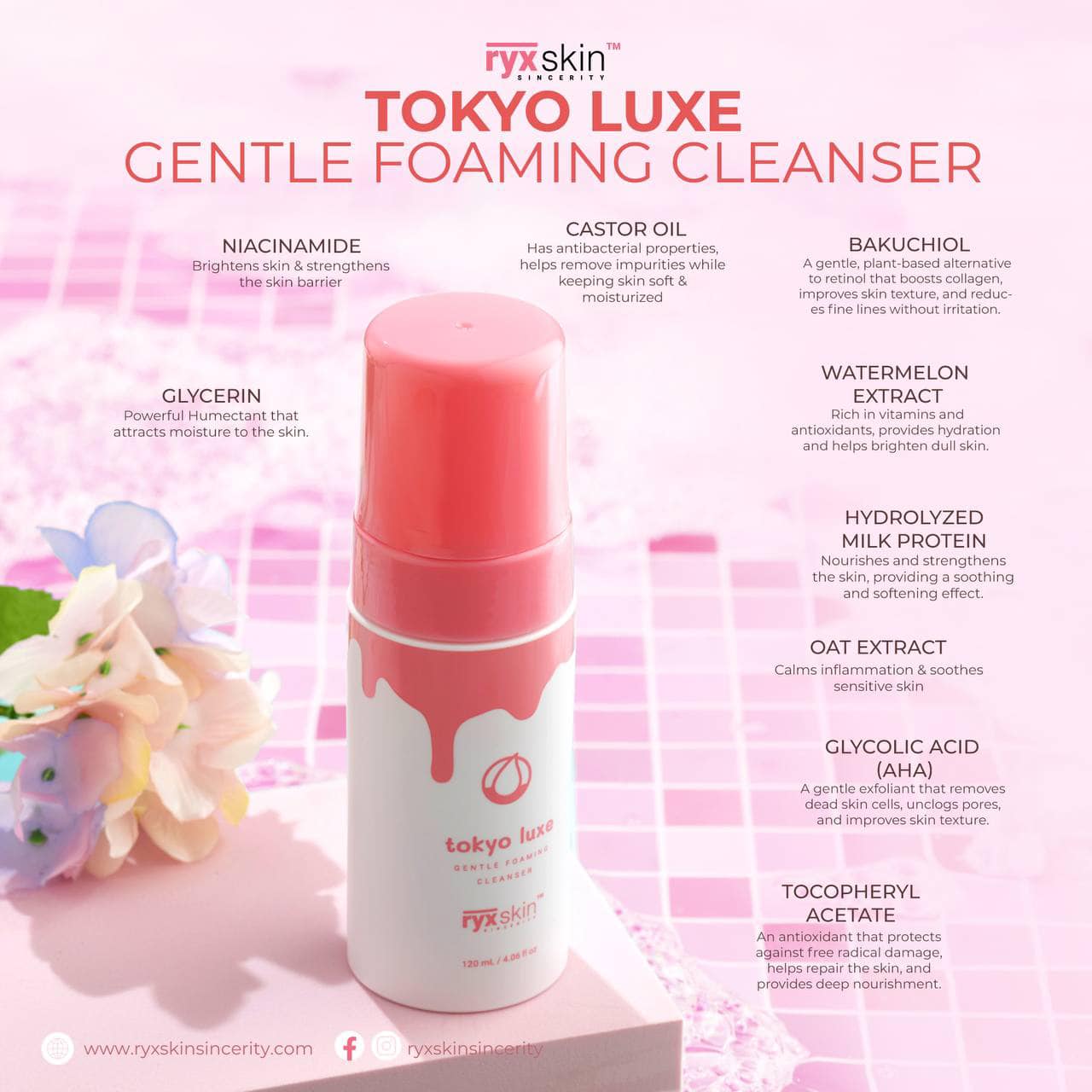 Ryx Tokyo Luxe Gentle Foaming Cleanser