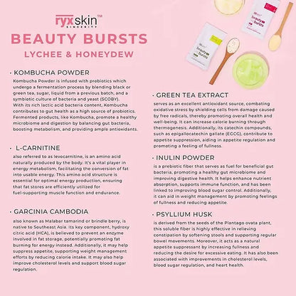 Ryxskin Beauty Bursts Gut Glow (Honeydew & Lychee) 10sachets