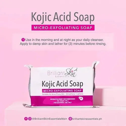 3Pcs Brilliant Skin Kojic Acid Soap 70g Each