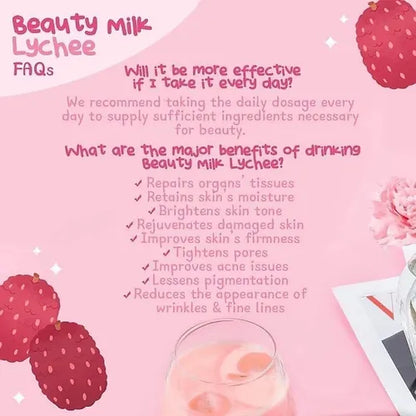 Dear Face Beauty Milk Premium Japanese Lychee Swiss Stemcell Drink 50,000mg