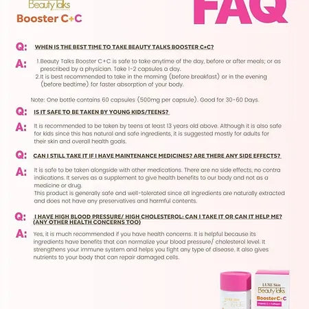 Luxe Skin Beauty Talks Booster C+C (Vitamin C + Collagen) (500mg)