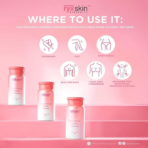 Ryx Skin Sincerity, Body Rescue Powder for Underarm and Foot 50g