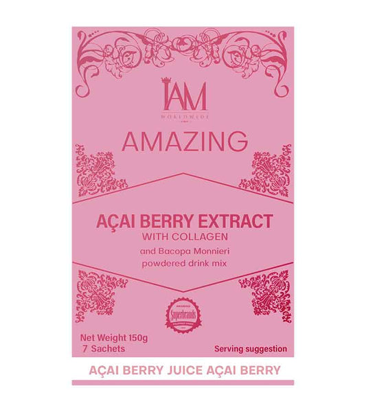 IAM Amazing Acai berry extract with collagen powdered drink mix ( & Sachets in a box)