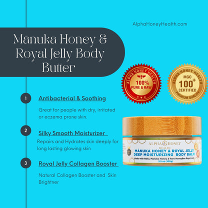 Alpha Honey Health Complete Skin Care Gift Set-Manuka Oil Antibacterial Face Wash, Manuka Honey Royal Jelly Face Cream & Body Balm Fragrance Free