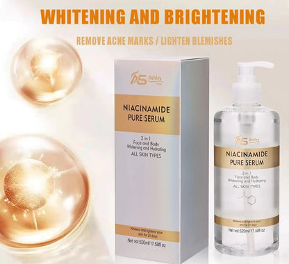 Ashley Shine Niacinamide Pure Serum 2 in 1 Face & Body Whitening and Hydrating Skin