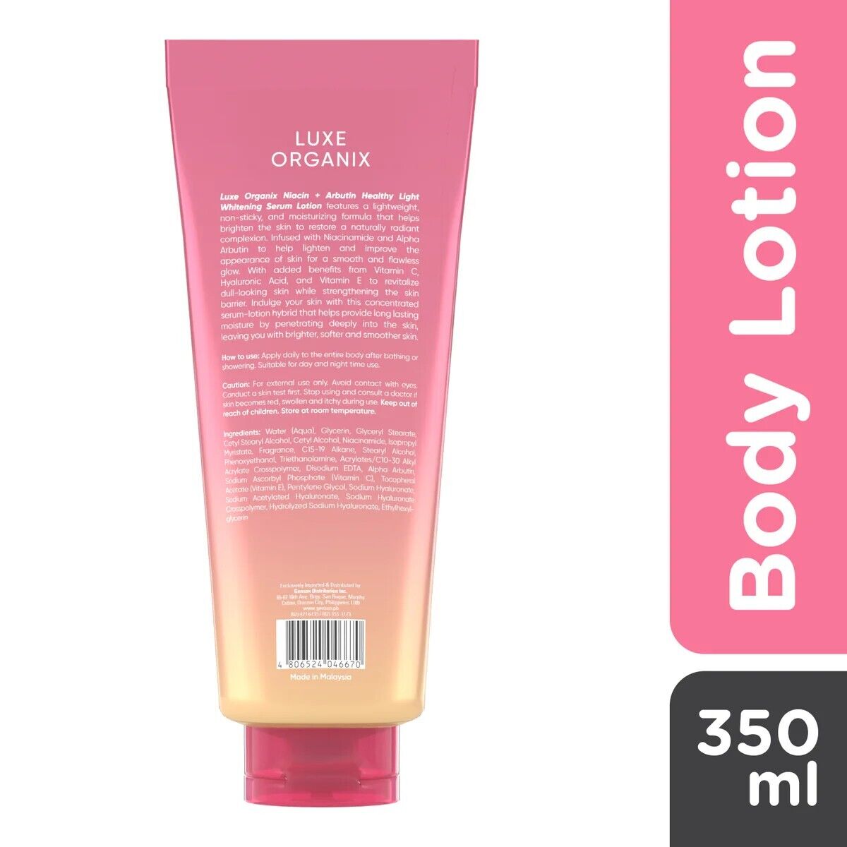 Luxe Organix Lotion Niacinamide +Arbutin Healthy Light 350ml